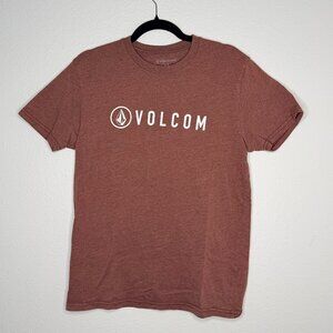 Volcom Logo Short Sleeve T-Shirt — Men’s Medium — Burgundy / Maroon